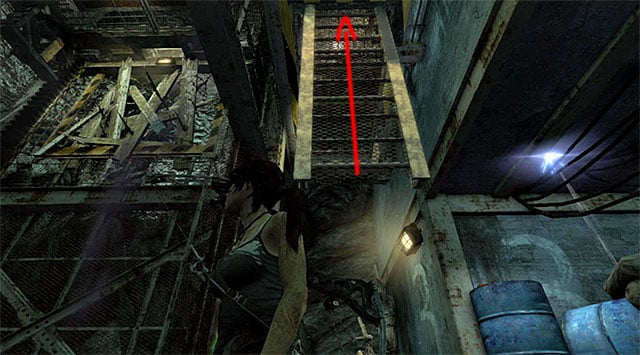 Now go to the top fourth floor (jump at the destroyed fragment of the staircase) and call the elevator - Discover the Ancient Tomb | 23: Storm Chaser Walkthrough - 23: Storm Chaser | Walkthrough - Tomb Raider Game Guide