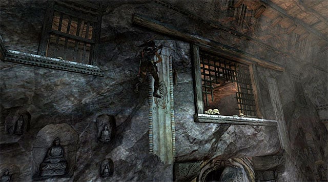 Move right over the edge - Search the Monastery for Sam | 24: Going Back In Walkthrough - 24: Going Back In | Walkthrough - Tomb Raider Game Guide