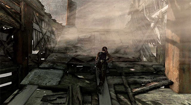 Climb up the ramp and watch the cut-scene showing the encounter with huge guard - fortunately you do not have to fight him now - Rescue Sam from Mathias (part 1) | 24: Going Back In Walkthrough - 24: Going Back In | Walkthrough - Tomb Raider Game Guide