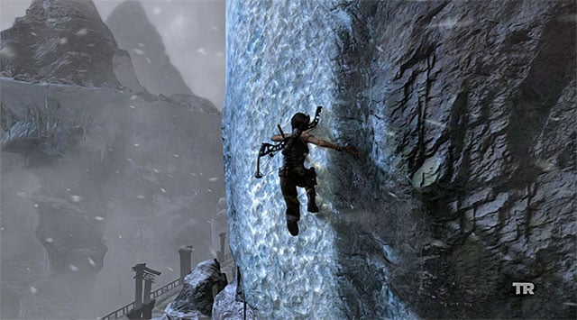 Move ahead preparing for a new jump after a moment - Rescue Sam from Mathias (part 2) | 24: Going Back In Walkthrough - 24: Going Back In | Walkthrough - Tomb Raider Game Guide