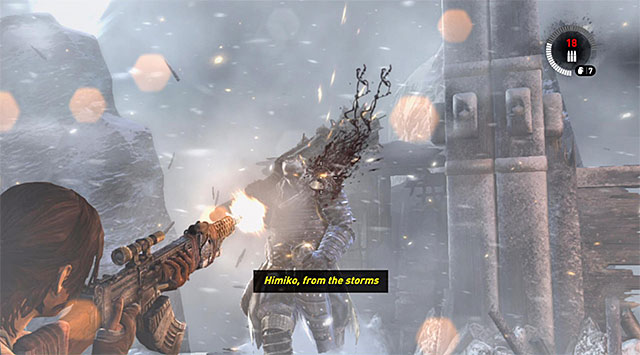 In turn, the big simplification is fact that you do not have to shoot only bosss back, because he lost his headgear in the meantime - End the Storms by Stopping the Ascension Ritual | 24: Going Back In Walkthrough - 24: Going Back In | Walkthrough - Tomb Raider Game Guide