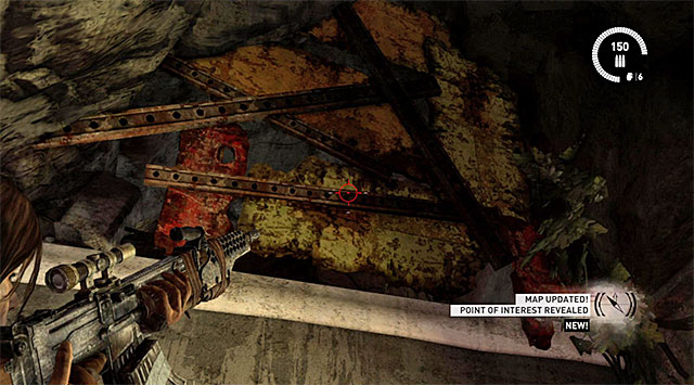 Climb up the new ledge, turn left and again clear your way using the grenade launcher - Relics | Collectibles: Research Base - Collectibles: Research Base - Tomb Raider Game Guide