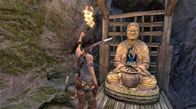 Approach and light the Statue inside (reward: 10 XP) - Illumination Statues | Collectibles: Mountain Village - Collectibles: Mountain Village - Tomb Raider Game Guide