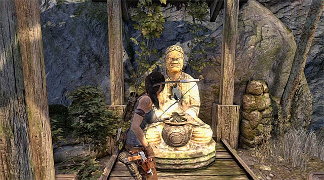 When you find the right one, approach and light the Statue (reward: 10 XP) - Illumination Statues | Collectibles: Mountain Village - Collectibles: Mountain Village - Tomb Raider Game Guide