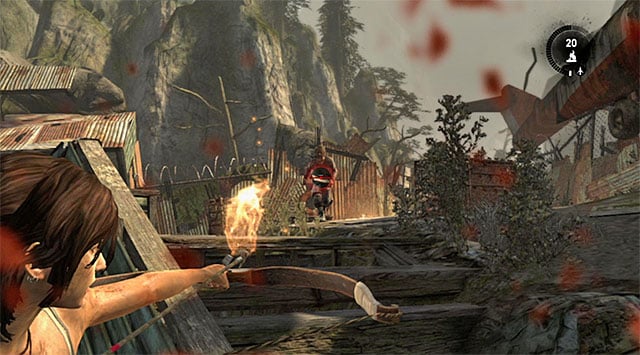 Watch the area closely; many enemies will be trying to reduce the distance between you in order to flank you - Reach the Gate Under the Bridge | 14: Highway to Hell Walkthrough - 14: Highway to Hell | Walkthrough - Tomb Raider Game Guide