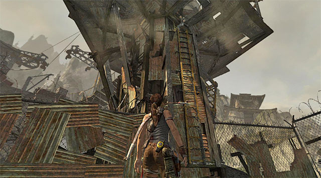 When you reach the next area, ignore the enemies visible in the distance; theyll be busy chasing after Grim, and soon killed by his hand - Infiltrate the Palace | 14: Highway to Hell Walkthrough - 14: Highway to Hell | Walkthrough - Tomb Raider Game Guide