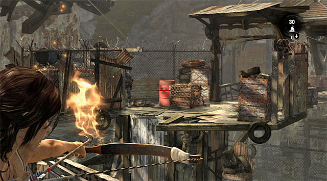 The guards are hiding north-east of here - Find Your Way to Grim | 15: Liberator Walkthrough - 15: Liberator | Walkthrough - Tomb Raider Game Guide