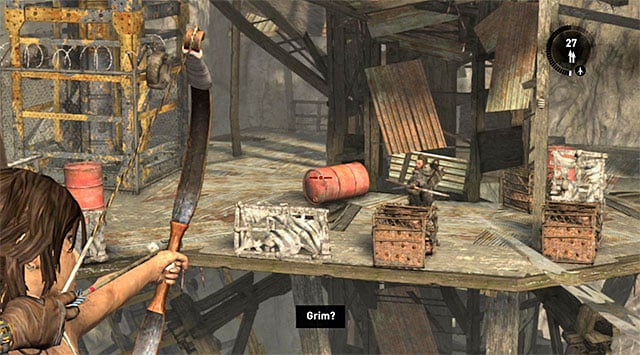 Wait until the platform comes close to the safe ledge and leap over to it - Find Your Way to Grim | 15: Liberator Walkthrough - 15: Liberator | Walkthrough - Tomb Raider Game Guide