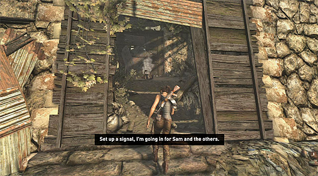 Start by leaping over to the ledge in front - Find a Way into the Solarii Stronghold | 16: No One Left Behind Walkthrough - 16: No One Left Behind | Walkthrough - Tomb Raider Game Guide