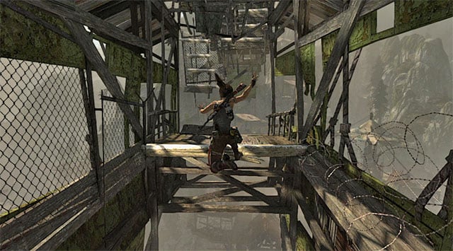 Once youre in the building, start climbing to reach the upper ledges - Find a Way into the Solarii Stronghold | 16: No One Left Behind Walkthrough - 16: No One Left Behind | Walkthrough - Tomb Raider Game Guide