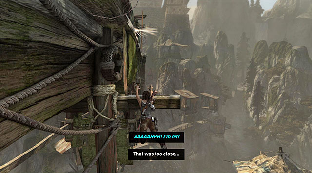 Move as far to the right as possible and only then climb the beam - Find a Way into the Solarii Stronghold | 16: No One Left Behind Walkthrough - 16: No One Left Behind | Walkthrough - Tomb Raider Game Guide
