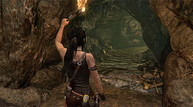 Youre now in another area within the complex of caves, Cavern Entrance - Find a Way into the Solarii Stronghold | 16: No One Left Behind Walkthrough - 16: No One Left Behind | Walkthrough - Tomb Raider Game Guide