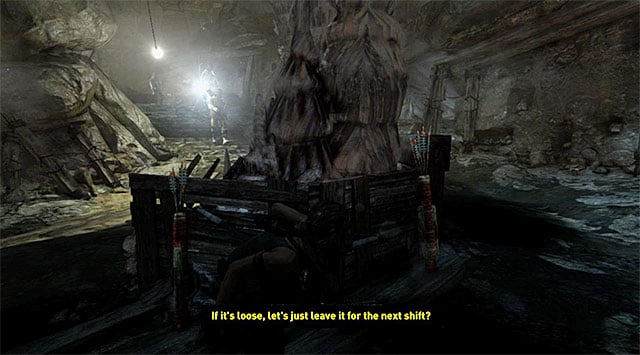 Go through the newly unlocked eastern passageway, but get ready to hide behind a cover (screenshot); two guards will start walking your way - Rescue the Captured Endurance Crew | 16: No One Left Behind Walkthrough - 16: No One Left Behind | Walkthrough - Tomb Raider Game Guide