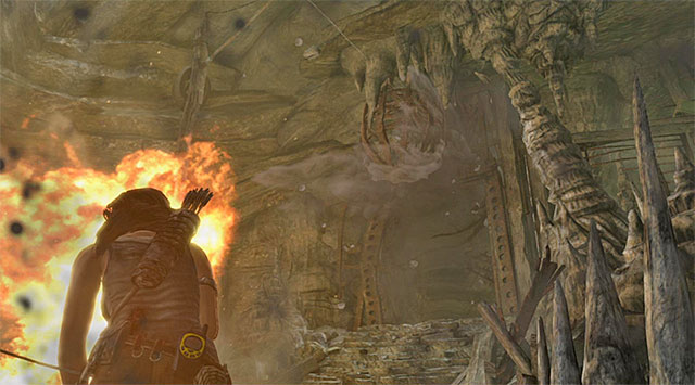 Now use the fire arrow - Rescue the Captured Endurance Crew | 16: No One Left Behind Walkthrough - 16: No One Left Behind | Walkthrough - Tomb Raider Game Guide