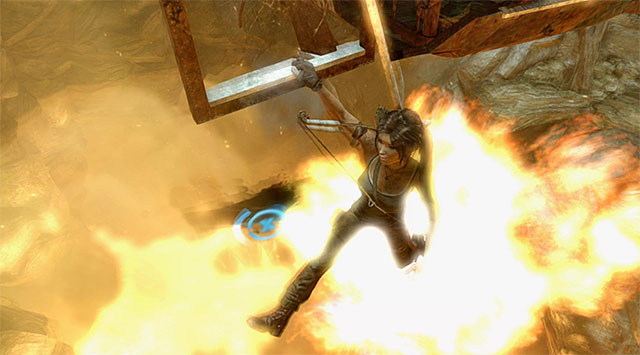 The next step is luckily less demanding, just go back on top of the cage - Rescue the Captured Endurance Crew | 16: No One Left Behind Walkthrough - 16: No One Left Behind | Walkthrough - Tomb Raider Game Guide