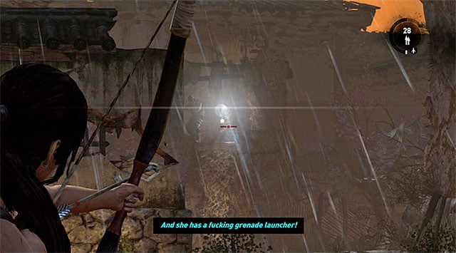 Lastly, take care of the guards around the searchlight - Fight Your Way Out of the Palace | 17: Into the Fire Walkthrough - 17: Into the Fire | Walkthrough - Tomb Raider Game Guide