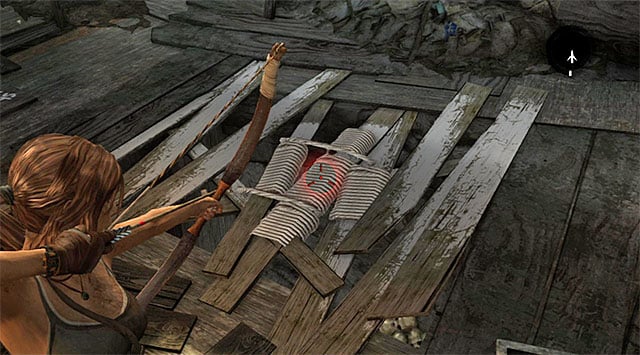 Approach the altar and shoot a rope arrow to pull out the planks in the floor - GPS Caches (01-07) | Collectibles: Shantytown - Collectibles: Shantytown - Tomb Raider Game Guide