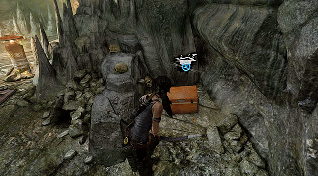 Turn south the first chance you get, and check the area around the rocks - GPS Caches | Collectibles: Geothermal Caverns - Collectibles: Geothermal Caverns - Tomb Raider Game Guide