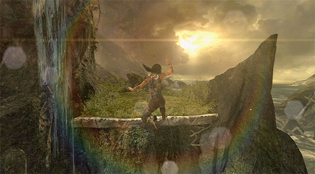 You shouldnt have any trouble jumping across a chasm a few steps later, either - Search for Traces of Other Survivors | 3: Signs of Life Walkthrough - 3: Signs of Life | Walkthrough - Tomb Raider Game Guide