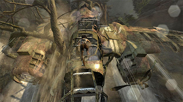 Make your way towards the tail; youll have to jump and grab another edge of the plane - Search for Traces of Other Survivors | 3: Signs of Life Walkthrough - 3: Signs of Life | Walkthrough - Tomb Raider Game Guide