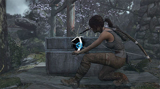 Before proceeding to the task, its a good idea to use the newly upgraded pry axe to open two previously locked boxes - Open the Large Gate | 6: At An Impasse Walkthrough - 6: At An Impasse | Walkthrough - Tomb Raider Game Guide