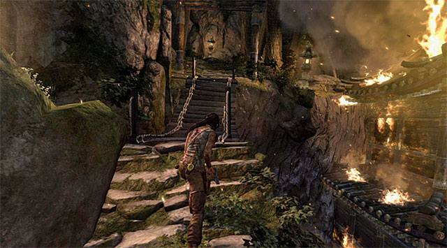 Dont attempt to go back to the previous areas because Lara can still get instantly killed upon detection - Avoid Detection While Attempting to Escape | 7: Mountain Rendezvous Walkthrough - 7: Mountain Rendezvous | Walkthrough - Tomb Raider Game Guide