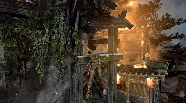 Approach the wall and scramble up to get to the upper ledge - Fight Back Against the Islands Inhabitants | 7: Mountain Rendezvous Walkthrough - 7: Mountain Rendezvous | Walkthrough - Tomb Raider Game Guide