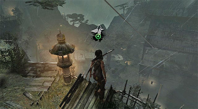 When you leave the cave, I suggest using the zip-line on the right; you can slide down it in order to reach the main area of the village much quicker - Bring the Transmitter to Roth | 8: Cry for Help Walkthrough - 8: Cry for Help | Walkthrough - Tomb Raider Game Guide