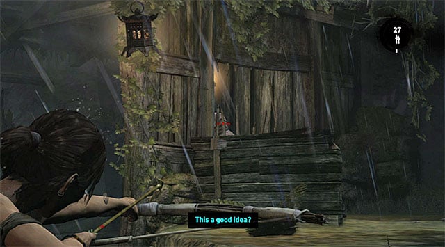 Once there, take cover as soon as you can; there are some new guards in the area - Reach the Top of the Falls | 8: Cry for Help Walkthrough - 8: Cry for Help | Walkthrough - Tomb Raider Game Guide