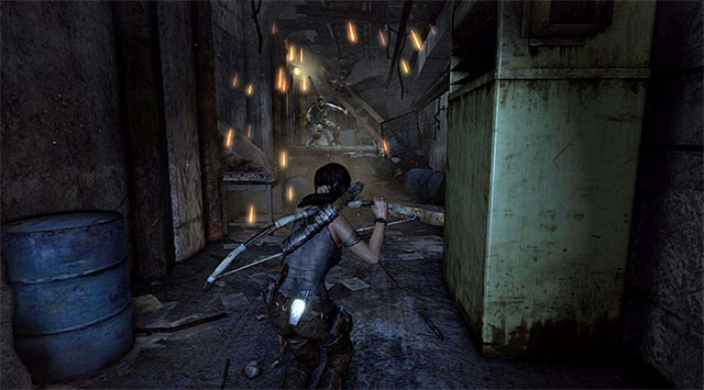 Make your way towards the killed enemies and take the stairs up - Find the Communication Console | 8: Cry for Help Walkthrough - 8: Cry for Help | Walkthrough - Tomb Raider Game Guide