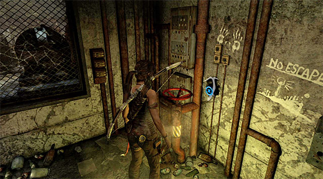 Approach and interact with the valve - Find the Communication Console | 8: Cry for Help Walkthrough - 8: Cry for Help | Walkthrough - Tomb Raider Game Guide