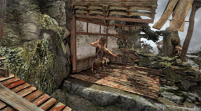 Its not over yet; to avoid death under crushing circumstances youll need to leap across to the nearby ledge (reward: 500 XP) - Start a Signal Fire | 8: Cry for Help Walkthrough - 8: Cry for Help | Walkthrough - Tomb Raider Game Guide