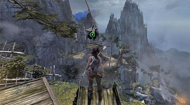 Work your way towards another zip-line, the one used by the guards a while earlier - Reach the Smoke Beacon | 10: Guilty Conscience Walkthrough - 10: Guilty Conscience | Walkthrough - Tomb Raider Game Guide