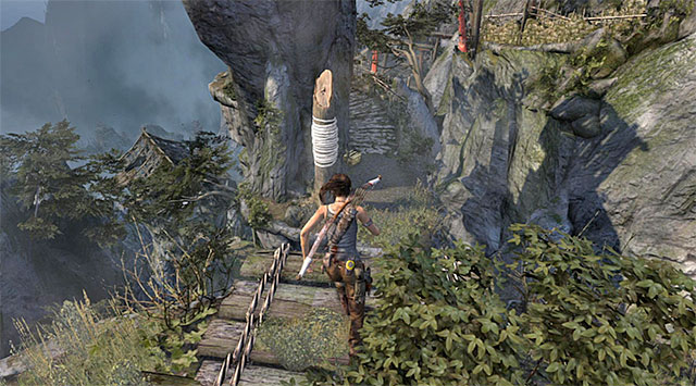 Walk over the line to get to a small ledge - Reach the Smoke Beacon | 10: Guilty Conscience Walkthrough - 10: Guilty Conscience | Walkthrough - Tomb Raider Game Guide