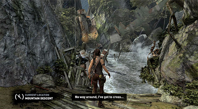 Move over the wreckage of the plane; there shouldnt be any enemies around anymore - Descend Down the Mountain to the Solarii Base | 12: A Friend in Need Walkthrough - 12: A Friend in Need | Walkthrough - Tomb Raider Game Guide