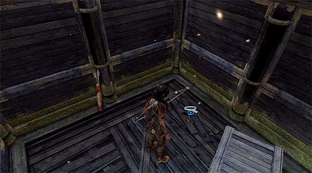 At the top ledge, turn left and enter the hut - GPS Caches | Collectibles: Mountain Temple - Collectibles: Mountain Temple - Tomb Raider Game Guide