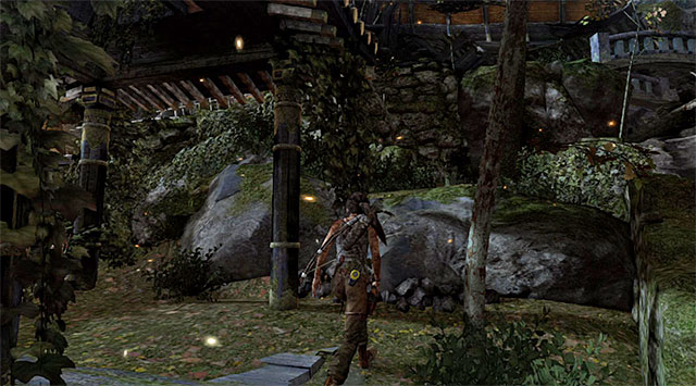 When you find yourself in the alcove, pick up supplies, turn left and scramble up a rock shelf - GPS Caches | Collectibles: Mountain Temple - Collectibles: Mountain Temple - Tomb Raider Game Guide