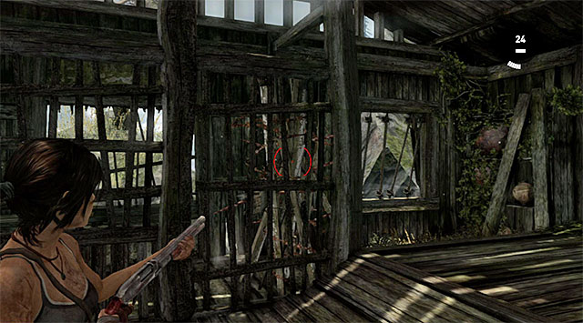 You can reach it only on your way back from the monastery, when you acquire the shotgun, because you need to blast through the door - Documents | Collectibles: Mountain Village - Collectibles: Mountain Village - Tomb Raider Game Guide