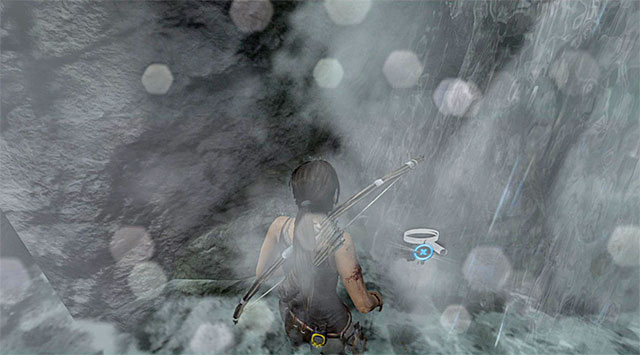 Make your way to the large waterfall and check out the area on the left (reward: 5 XP) - GPS Caches (01-07) | Collectibles: Mountain Village - Collectibles: Mountain Village - Tomb Raider Game Guide