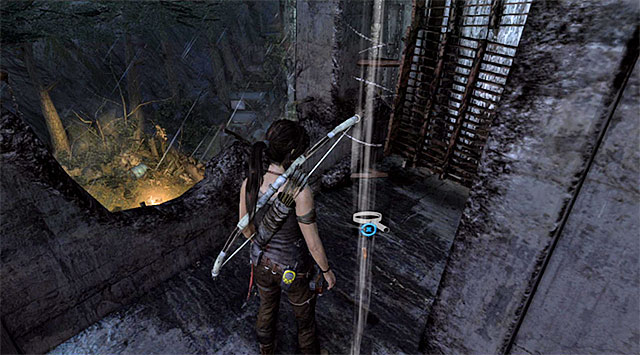 Follow the gallery until you find the Cache (reward: 5 XP) - GPS Caches | Collectibles: Base Approach - Collectibles: Base Approach - Tomb Raider Game Guide