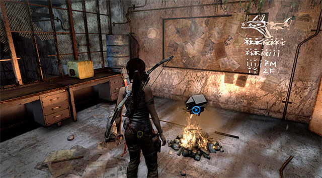 Follow the gallery until you reach the base camp - Campsites | Collectibles: Mountain Base - Collectibles: Mountain Base - Tomb Raider Game Guide
