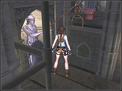 Go behind the bend, jump to the right on the platform of scaffolding - The Croft Manor 4 | The Croft Manor - training mission - The Croft Manor - training mission - Tomb Raider: Anniversary Game Guide & Walkthrough