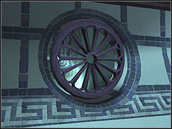 After that between container and statue on the wall will appear button - The Croft Manor 4 | The Croft Manor - training mission - The Croft Manor - training mission - Tomb Raider: Anniversary Game Guide & Walkthrough