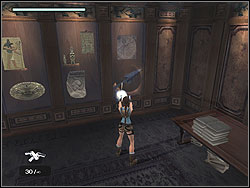 Jump to the box and go upstairs - The Croft Manor 1 | The Croft Manor - training mission - The Croft Manor - training mission - Tomb Raider: Anniversary Game Guide & Walkthrough