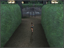 Go to the centre part of the garden, where is a huge figure of archer - The Croft Manor 1 | The Croft Manor - training mission - The Croft Manor - training mission - Tomb Raider: Anniversary Game Guide & Walkthrough
