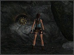 Go to the left and take Cogged Circle 1 - The Lost Valley 1 | Walkthrough - Peru - Tomb Raider: Anniversary Game Guide & Walkthrough