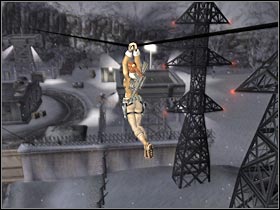 Once youve arrived at the second tower, use the new rope - Kazakhstan - part I | Kazakhstan - Proj. Carbonek - Kazakhstan - Project Carbonek - Tomb Raider: Legend Game Guide & Walkthrough