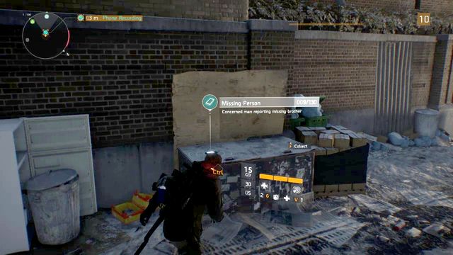 The alley in which you find the Missing person recording - Chelsea & Camp Hudson (M1) | Intel data - Intel data - Tom Clancys The Division Game Guide