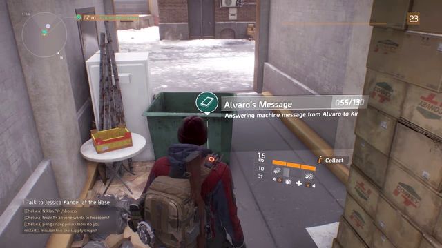 You find the phone in the garage behind the green container - Chelsea & Camp Hudson (M1) | Intel data - Intel data - Tom Clancys The Division Game Guide