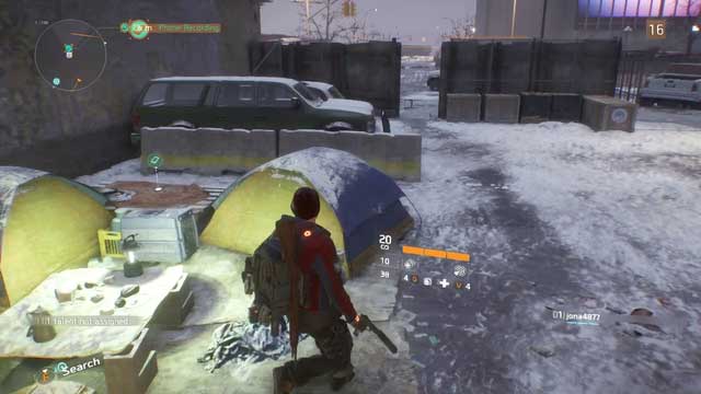 There is another phone between the tents - Hudson Yards (M2) | Intel data - Intel data - Tom Clancys The Division Game Guide